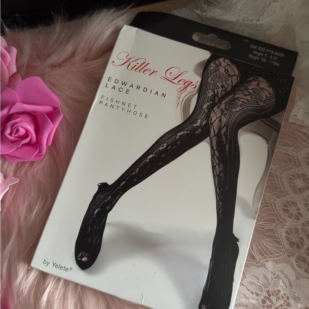 Yelete Edwardian Lace Fishnet Pantyhose